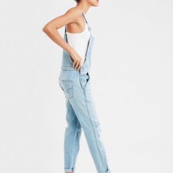 American Eagle Light Wash Overalls - Picture 2 of 5